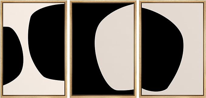 SIGNLEADER Framed Canvas Print Wall Art Negative Space Color Blocks Abstract Shapes Illustrations... | Amazon (US)
