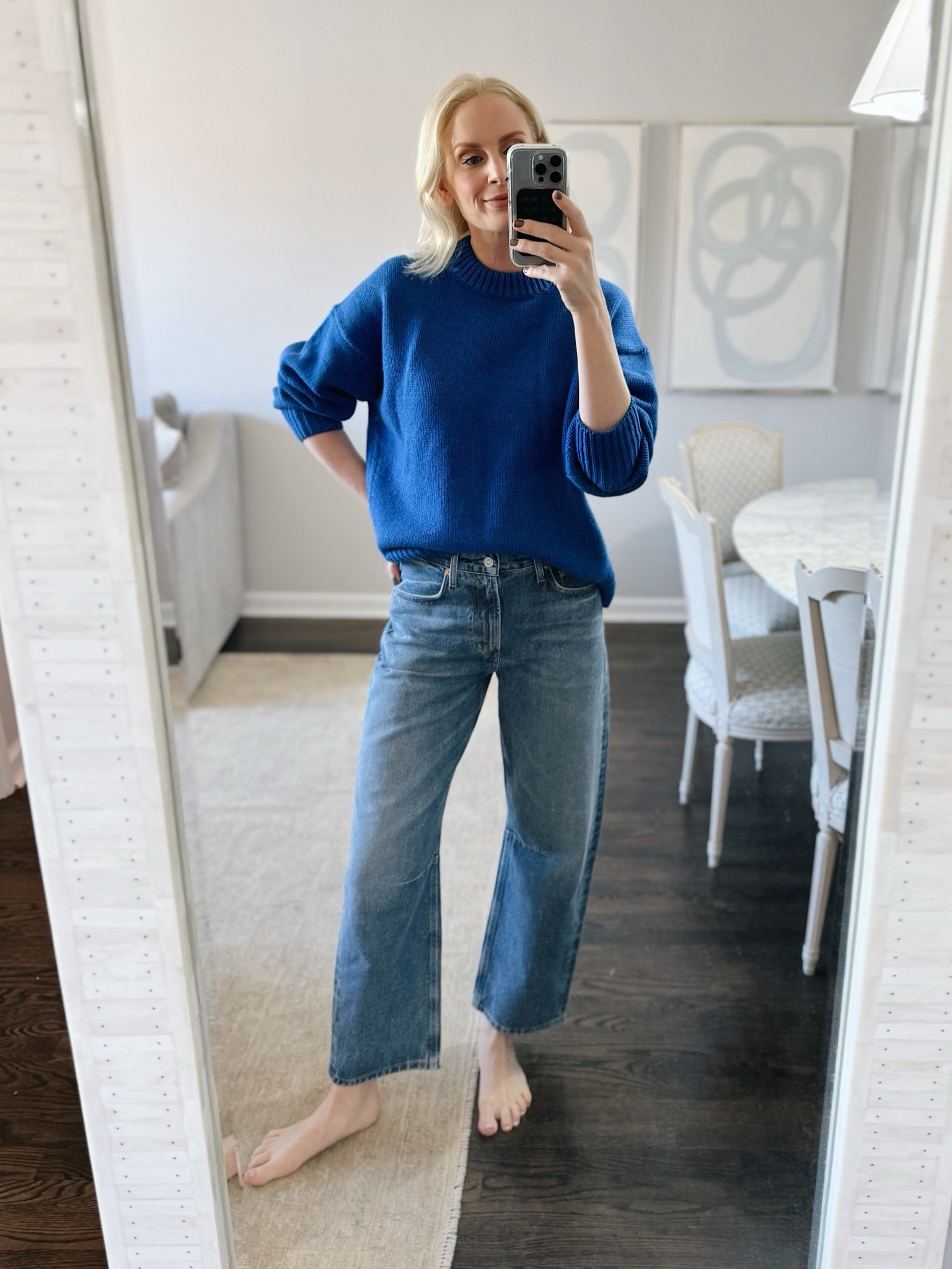 Today’s outfit! 💙💙💙 jeans fit true to size, sweater is oversized! 

#LTKStyleTip