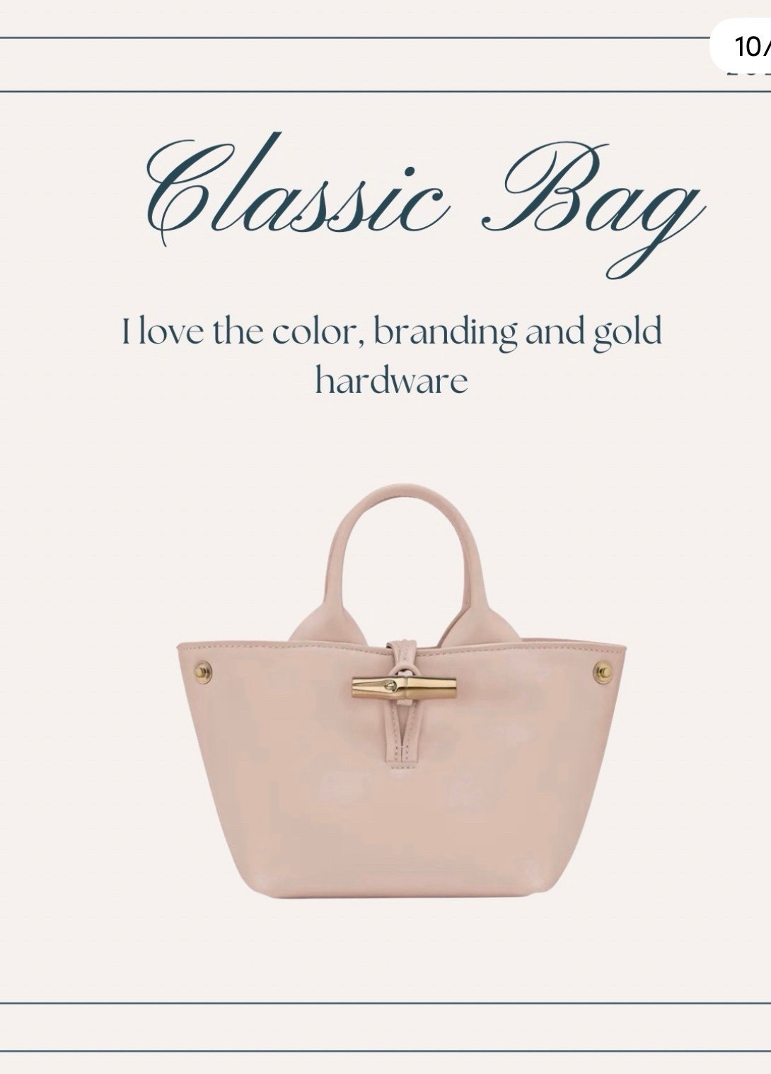 The gold details on this soft pink bag is just stunning! Elevate any look with this must have bag! s

#LTKMidsize #LTKOver40