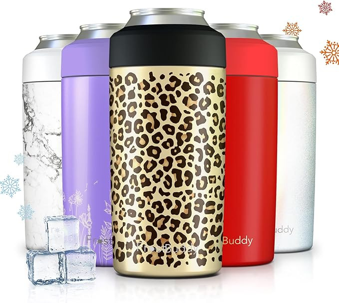 Frost Buddy Universal 2.0 5 Sizes in 1 Insulated Can Cooler - Stainless Steel Can Cooler for 12 o... | Amazon (US)