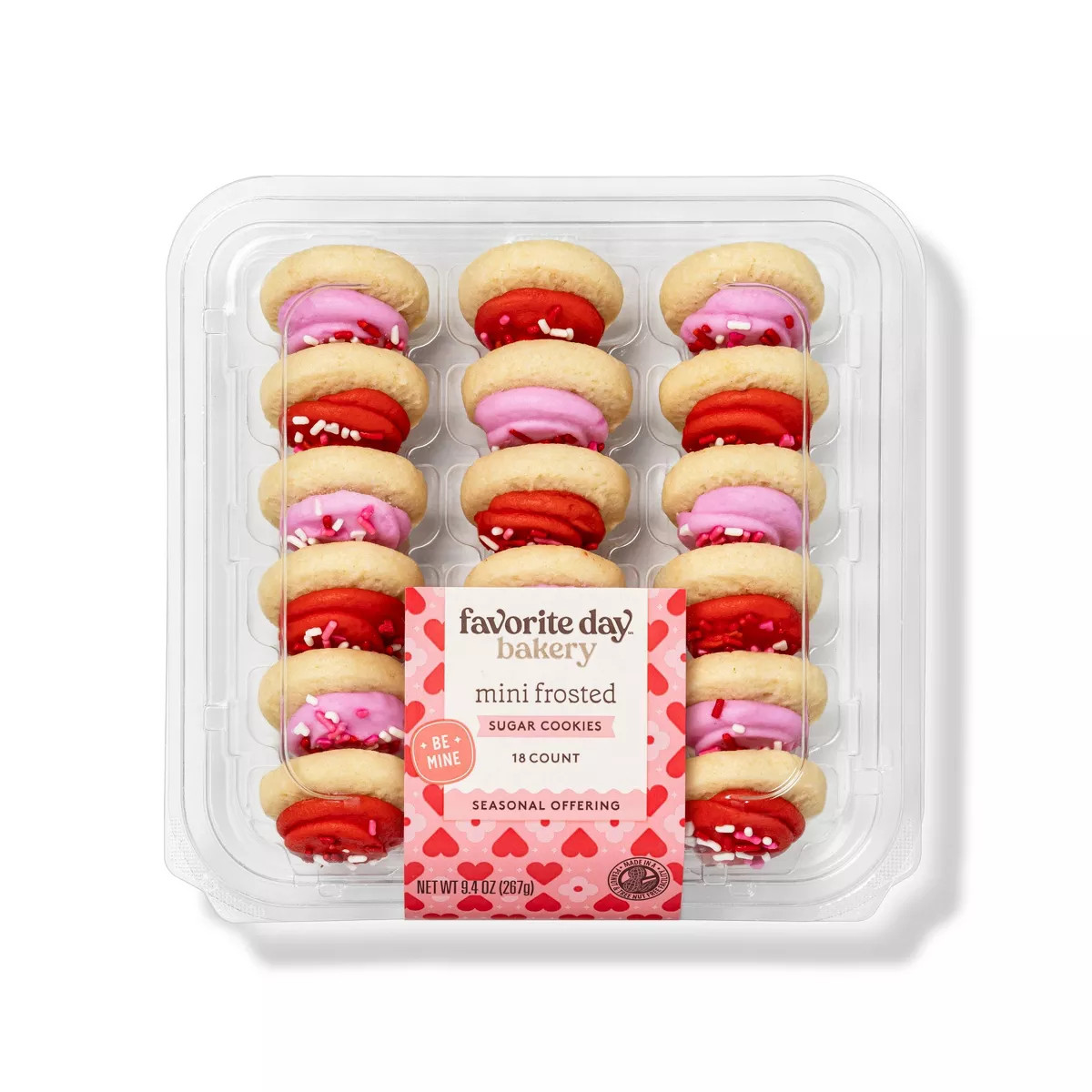 Valentine's Day Mini Frosted Sugar Cookies - 9.4oz/18ct - Favorite Day™ | Target
