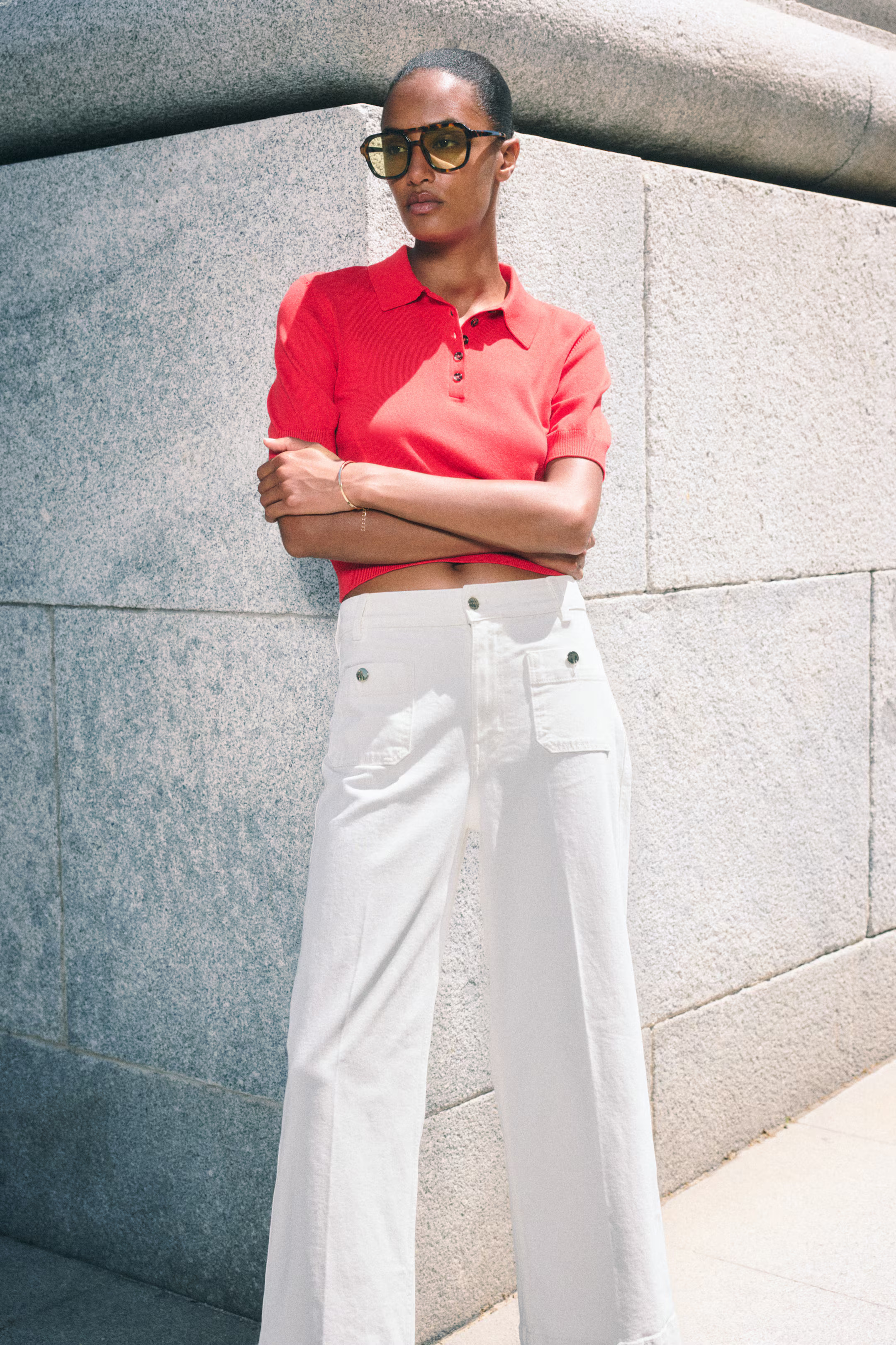 Wide High Ankle Jeans - Dark denim blue - Ladies | H&M US | H&M (US + CA)