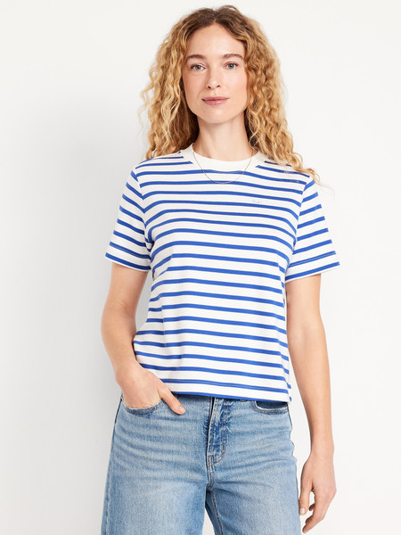 Heavyweight Striped Crew-Neck T-Shirt | Old Navy (US)