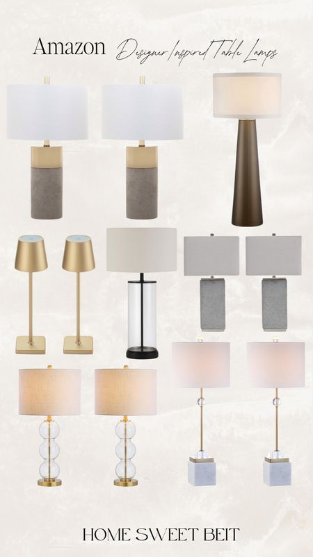 Designer inspired lamps, all from Amazon.





Table top lamps, lamps, modern lamps, designer inspired lamps

#LTKHome #LTKStyleTip