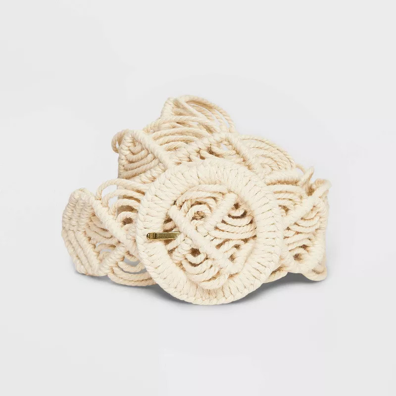 Women's Macrame Buckle Belt - Universal Thread™ Ivory | Target