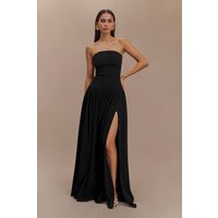 Maureen Cotton Shirring Maxi Dress / Black | MESHKI | XXS | MESHKI US