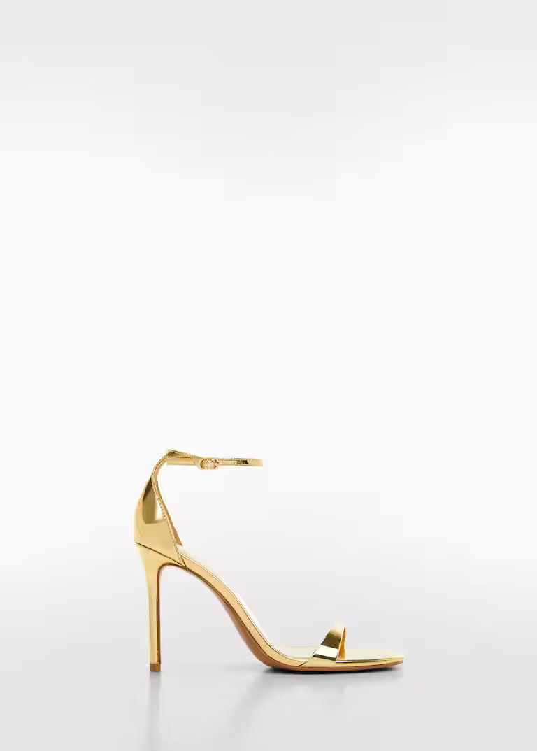 Metallic heel sandals -  Women | Mango United Kingdom | MANGO (UK)