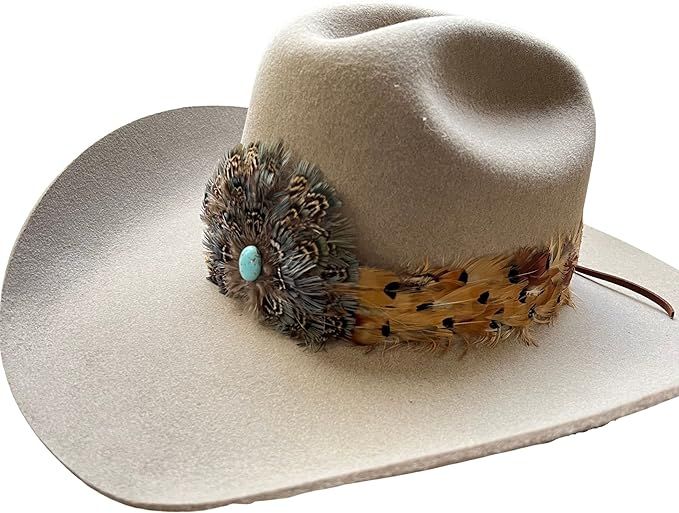 Stellar Western Feather Cowboy Hat Band for Men Women Natural Feather | Amazon (US)
