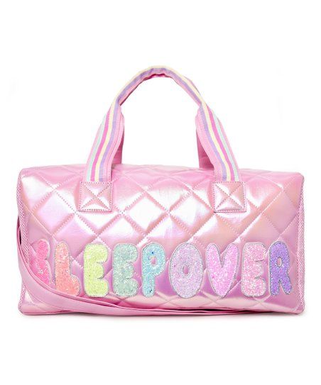 OMG Accessories Pink 'Sleepover' Quilted Duffel Bag | Zulily