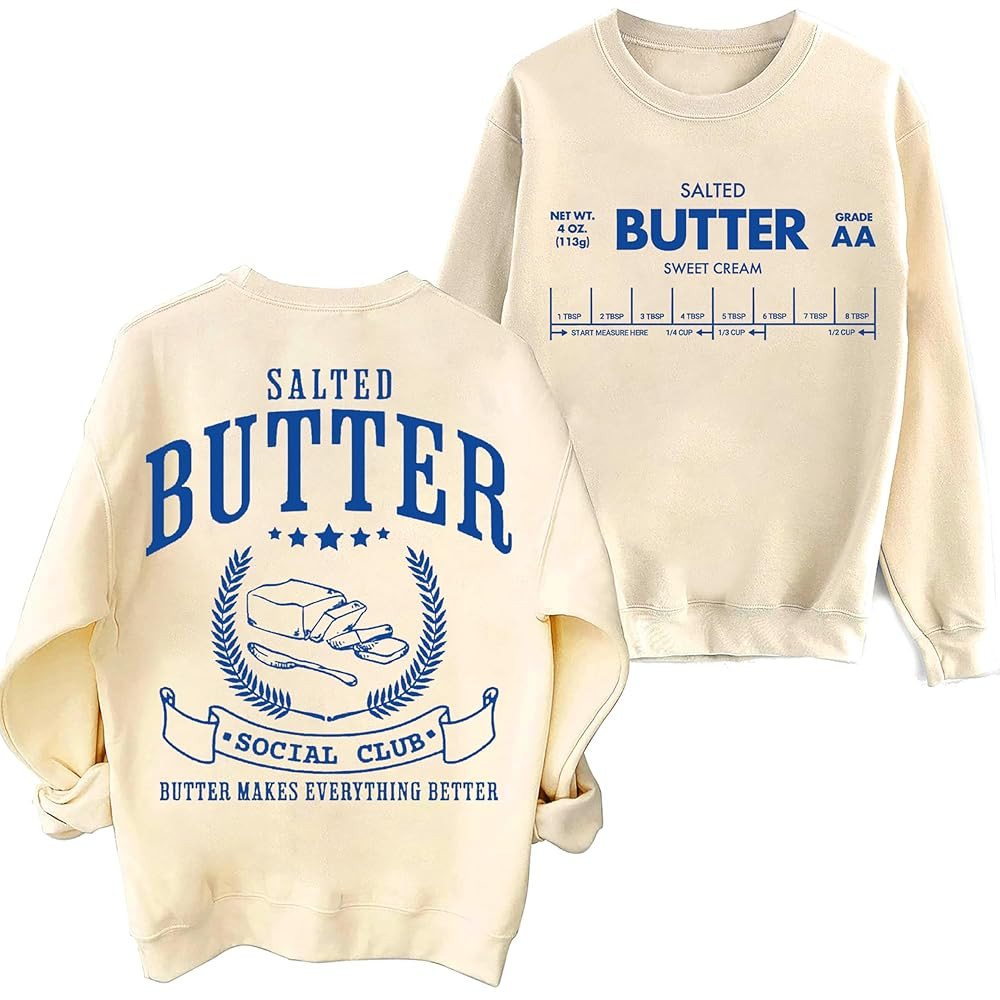 Salted Butter Sweatshirt, Funny Butter Shirt | Amazon (US)