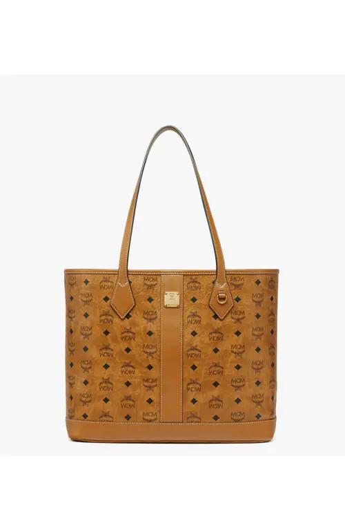 MCM New Medium Liz Shopper in Visetos in Cognac at Nordstrom | Nordstrom