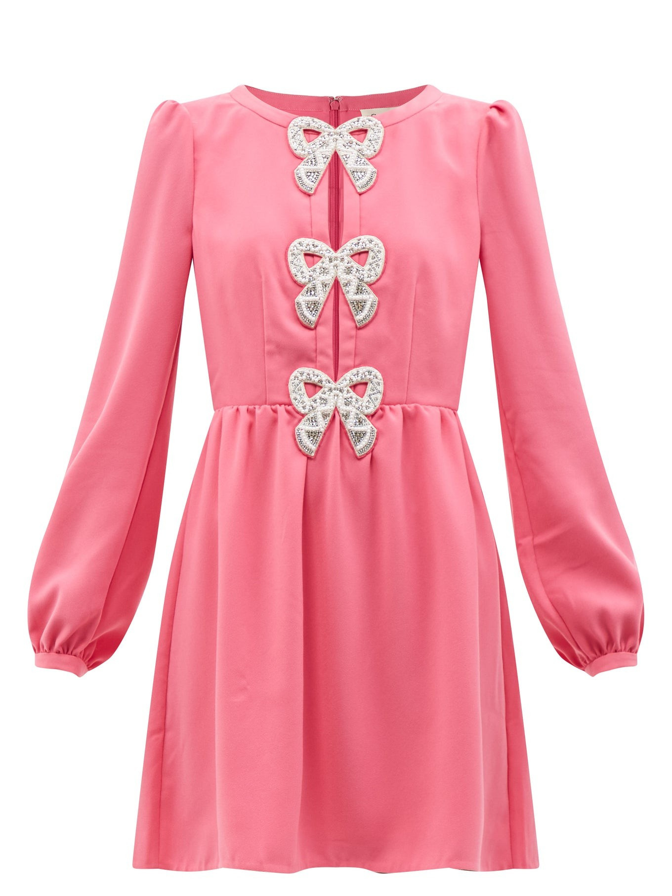 SaloniCamille crystal-bow crepe mini dress | Matches (US)