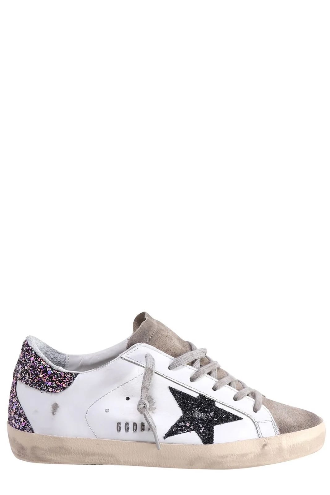 Golden Goose Deluxe Brand Superstar Glitter-Detail Lace-Up Sneakers | Cettire Global