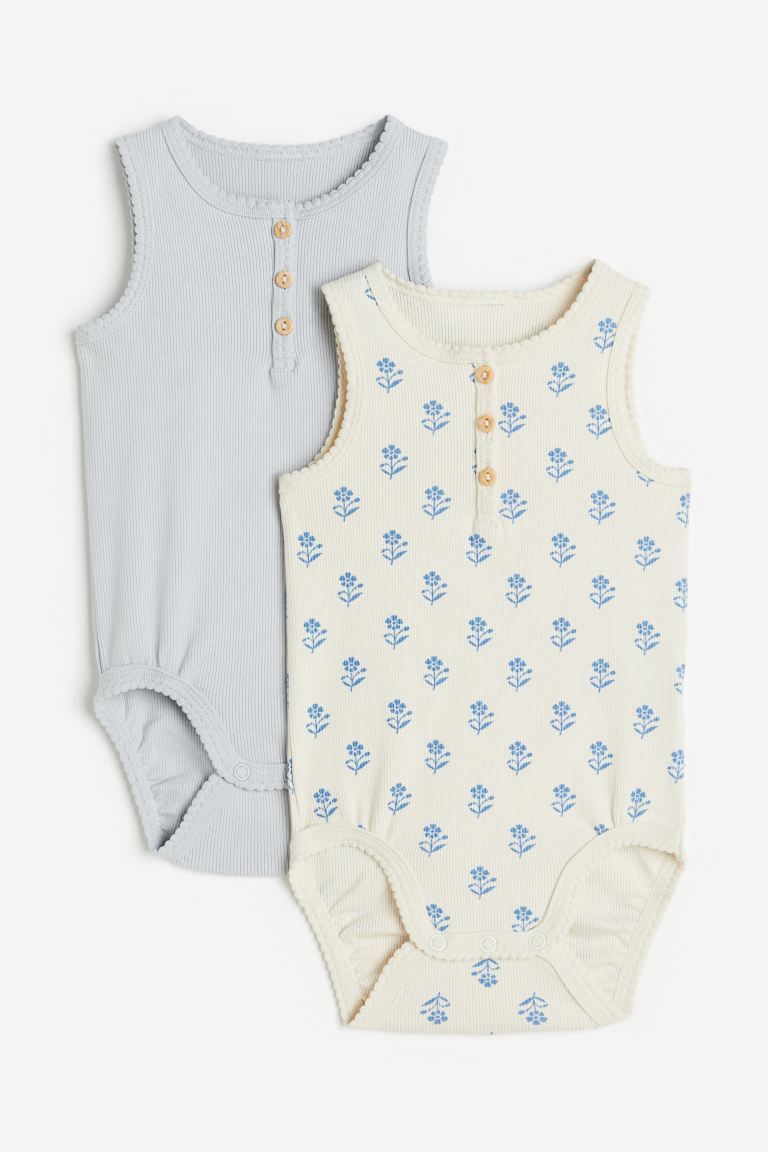 2-pack Ribbed Cotton Bodysuits | H&M (US)