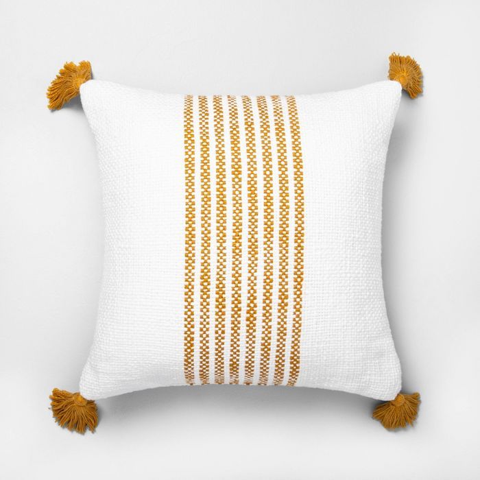 18" x 18" Center Stripes Throw Pillow - Hearth & Hand™ with Magnolia | Target