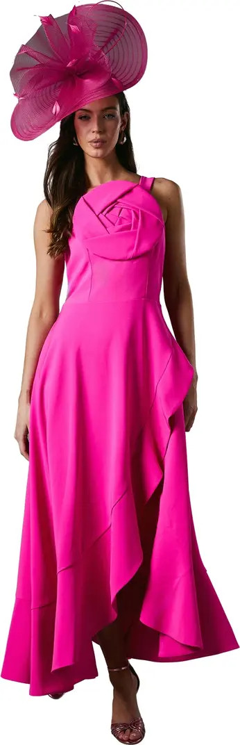 Strappy Crepe Corsage Midi Dress | Nordstrom