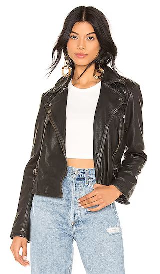 ALLSAINTS Cargo Leather Biker Jacket in Black. Size 00, 2, 4, 6, 8. | Revolve Clothing (Global)