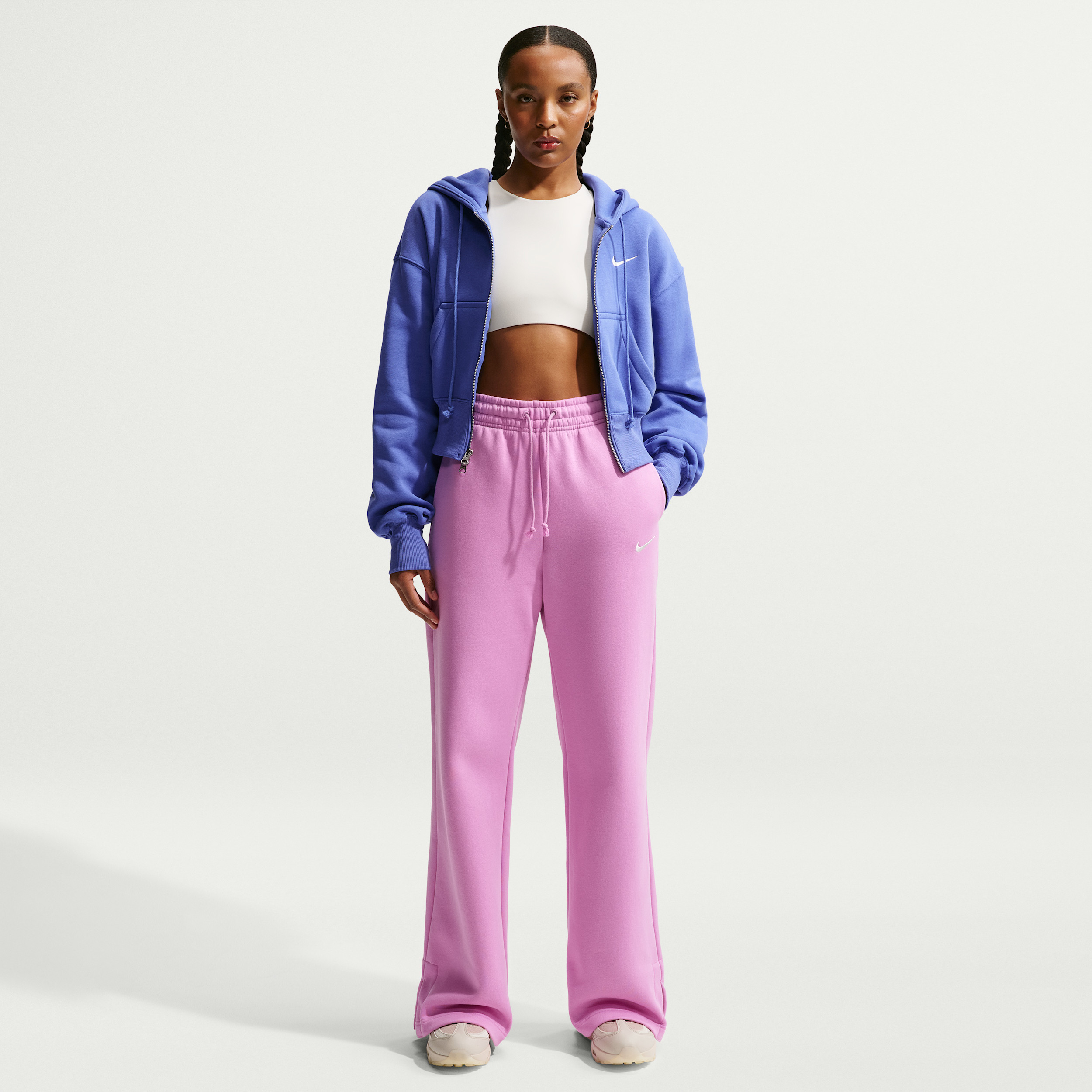 Women's Nike Sportswear Phoenix Fleece High-Waisted Wide-Leg Pants in Purple | IH1011-503 | Nike (US)