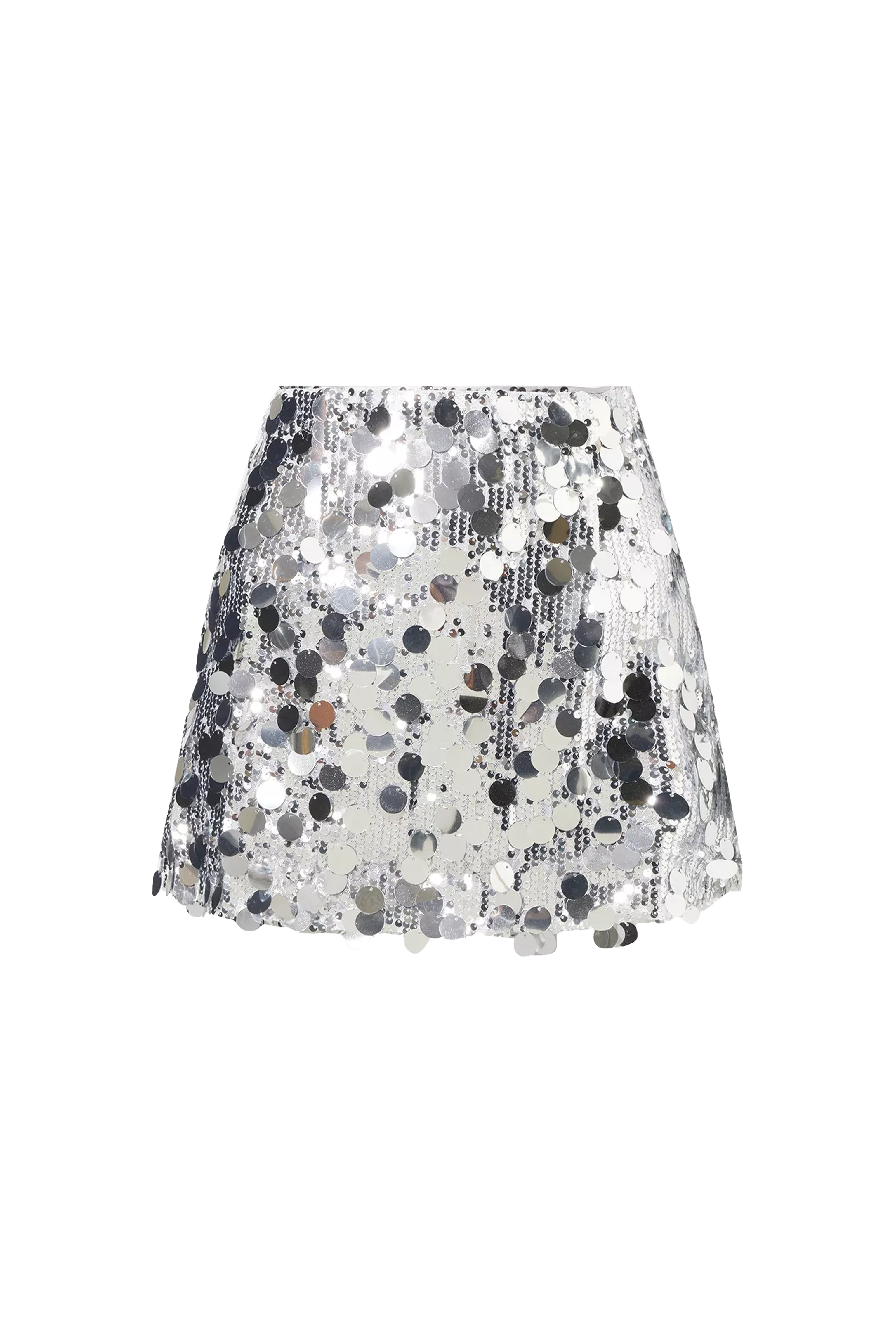 Oceane Silver Disc Mini Skirt | Wolf & Badger