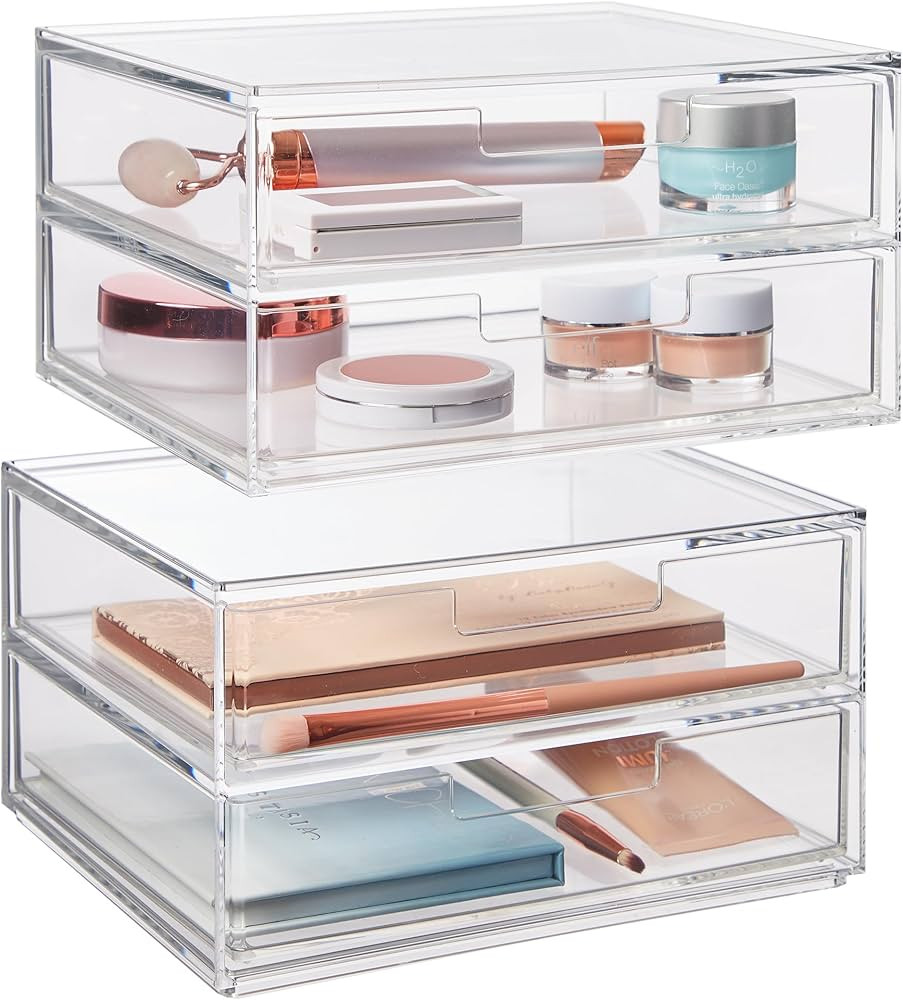 STORi Chloe 4 Drawer Clear Makeup Organizer | Sort Cosmetics and Beauty Supplies | Set Includes T... | Amazon (US)