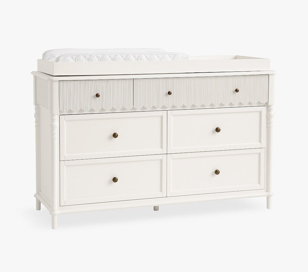 Chris Loves Julia 7-Drawer Scallop Dresser & Topper Set (56w x 19d") | Pottery Barn Kids