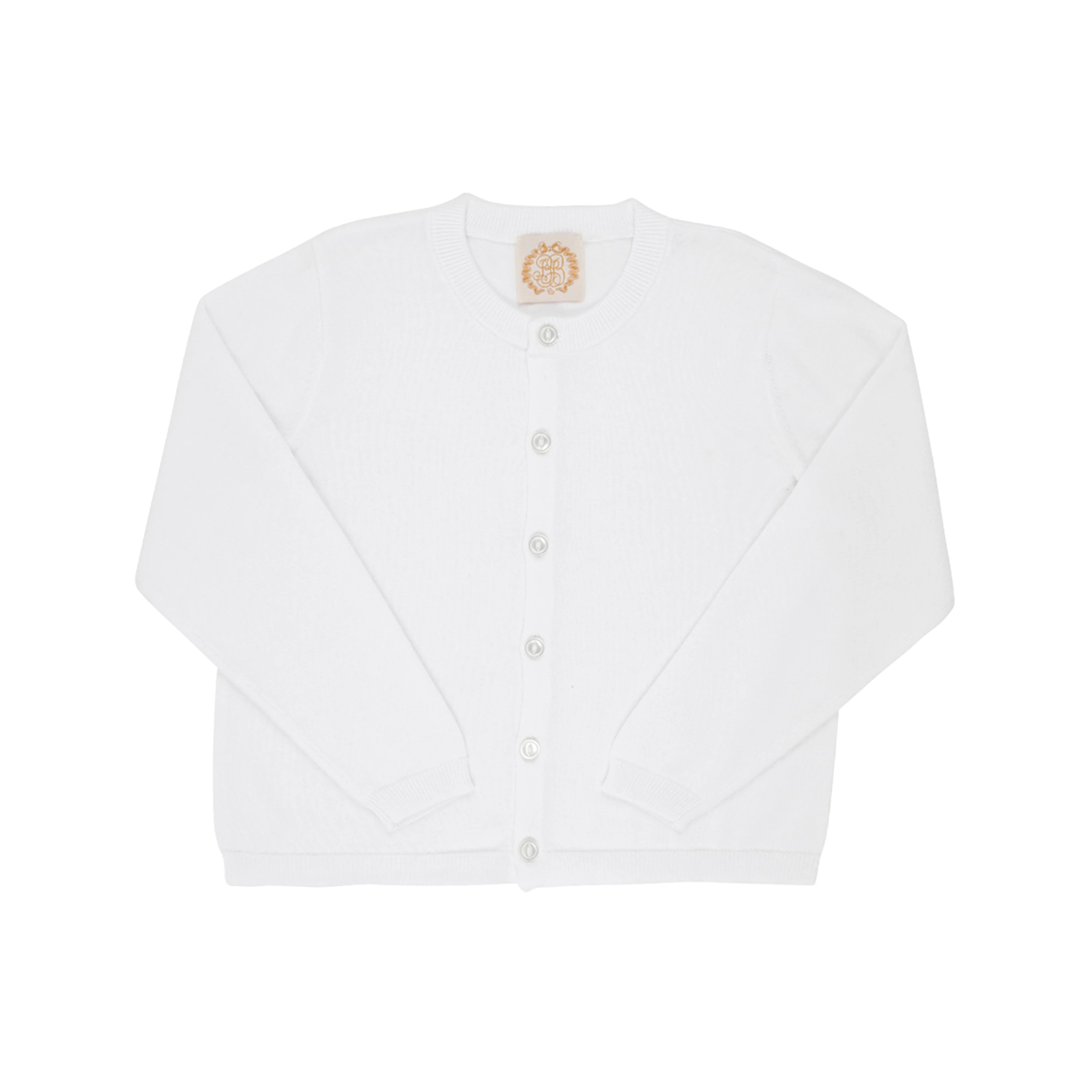 Cambridge Cardigan (Unisex) - Worth Avenue White with Pearlized Buttons | The Beaufort Bonnet Company