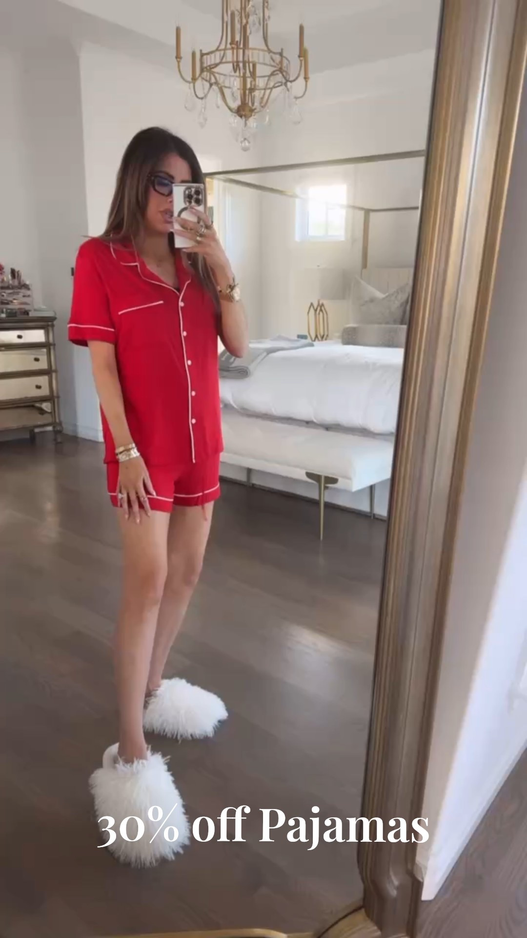 These pajamas are 30% off right now on Target! I am wearing a size medium! 

Pajamas, Matching pajamas, Matching set, Red pajamas, Shorts, House shoes, Fuzzy slippers, Target Haul, Target Finds, Emily Ann Gemma

#LTKSaleAlert #LTKmorningroutine #LTKHoliday