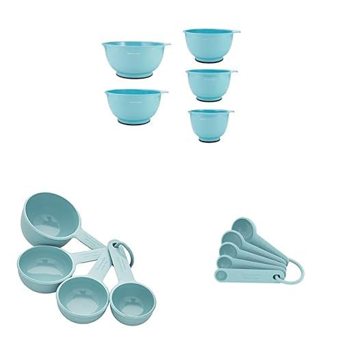 Bundle of KitchenAid Classic Mixing Bowls,Measuring Cups, and Measuring Spoons, Aqua Sky | Amazon (US)