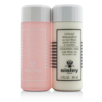 Sisley Cleansing Duo Travel Selection Set: Cleansing Milk w/ White Lily 100ml/3oz + Floral Toning Lotion 100ml/3oz 2pcs | Strawberrynet