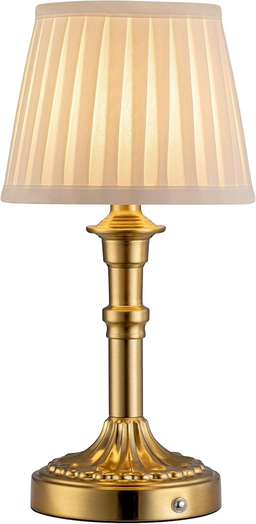 KDG Cordless Portables Table Lamp, LED Fabric Shade Small Desk Lamps, 4000mAh Battery Powered Lig... | Amazon (US)