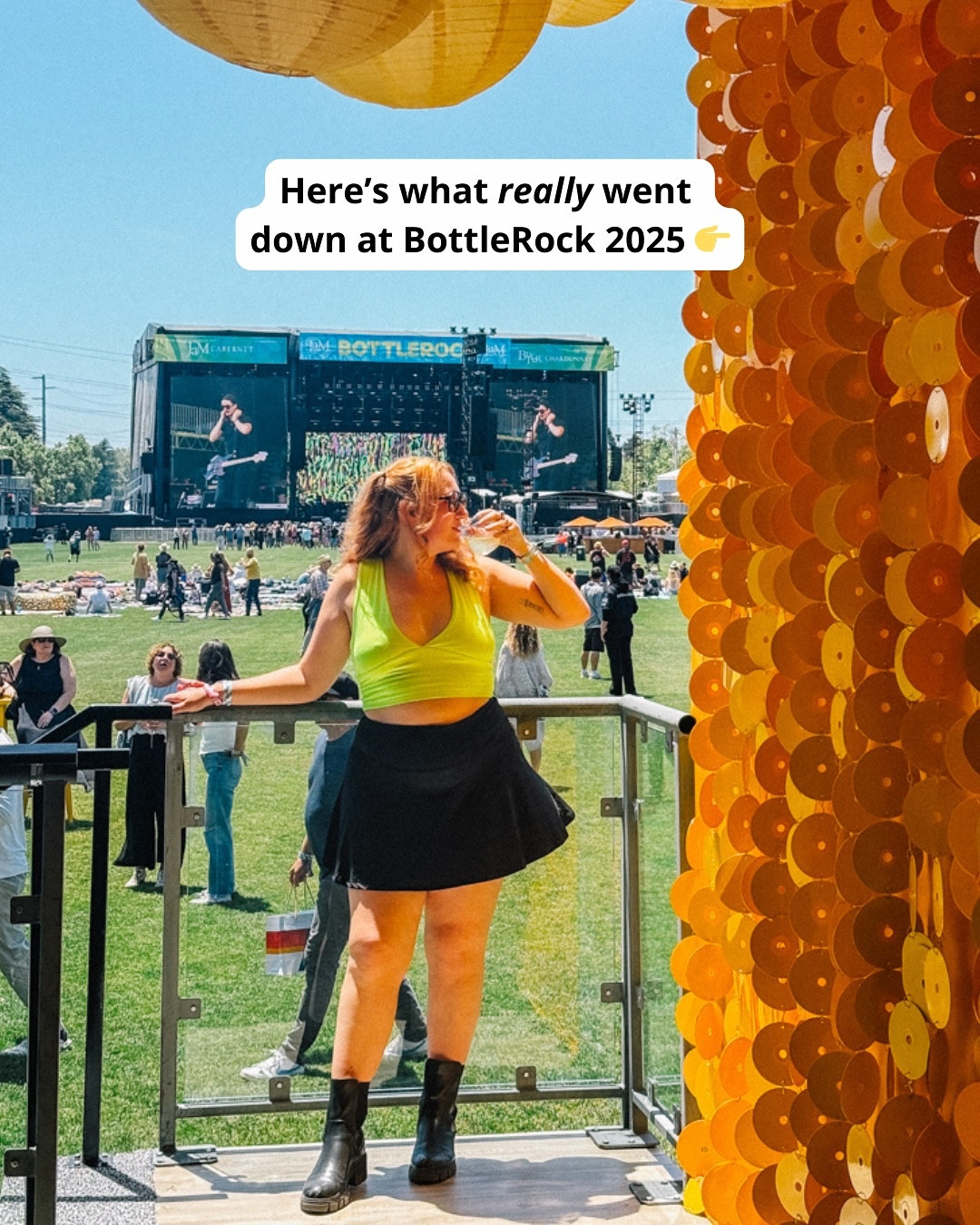 What do Antoni from Queer Eye, wine, and Noah Kahan all have in common?

BottleRock 2025!!! 

✨ comment "BR Fits" and I'll send you links to all 3 days of my curvy girl festival fits!"

🎶 @bottlerocknapa this year was one for the books. From perfect weather, perfect company, great wine, and even better music, this was the best way to start the summer. 

Some highlights: 

👯‍♀️ spending it with @amylbishop was so special

🎶 @noahkahanmusic vocals live are insane. You need to see this man IRL asap. Also, shoutout to our new Air Sign trio friends who we danced all night to Noah with ❤️ The girls you meet at concerts are kinda of like the people you meet while traveling, ya know? 

🍷 thank you for the wine @silverado_vineyards ! If you love Chard, you need to try their Carneros Chard that's not too oaky, it's just right 

🛼 honestly, I squealed out loud when I saw @lululemon made a rink this year! They are women after my own heart (I'm assuming this was a woman's idea because men could never be that whimsical)

 ☀️ I've said it before but I'll say it again: @jamcellars Pad is always the best secret hack for getting up close and personal to artists. Look out for it next year

🎶 @lawerencetheband OMG the pure talent here?! @jensenmcrae ?! The lungs she has!!

🍹 I love all the great wine here but it's nice to switch things up. @hendricksgin had a very whimsical booth with great cocktails that just hit the spot

💥 @loopearplugs saved my ears this weekend. Look, hot girls protect their ears. Totally recommend investing in these if you haven't already 

💄not pictured but @sunbum + @saiebeauty glowy super gel + @toofaced mascara + @tartecosmetics eyeshadow was my festival look must haves 

⭐️ Who else was at BottleRock this weekend?!! I already can't wait for next year haha 

#bottlerock #napa #musicfestival #bayarea