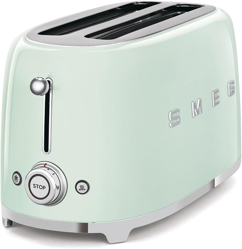 Smeg TSF02PGUS 50's Retro Style Aesthetic 4 Slice Toaster, Pastel Green | Amazon (US)