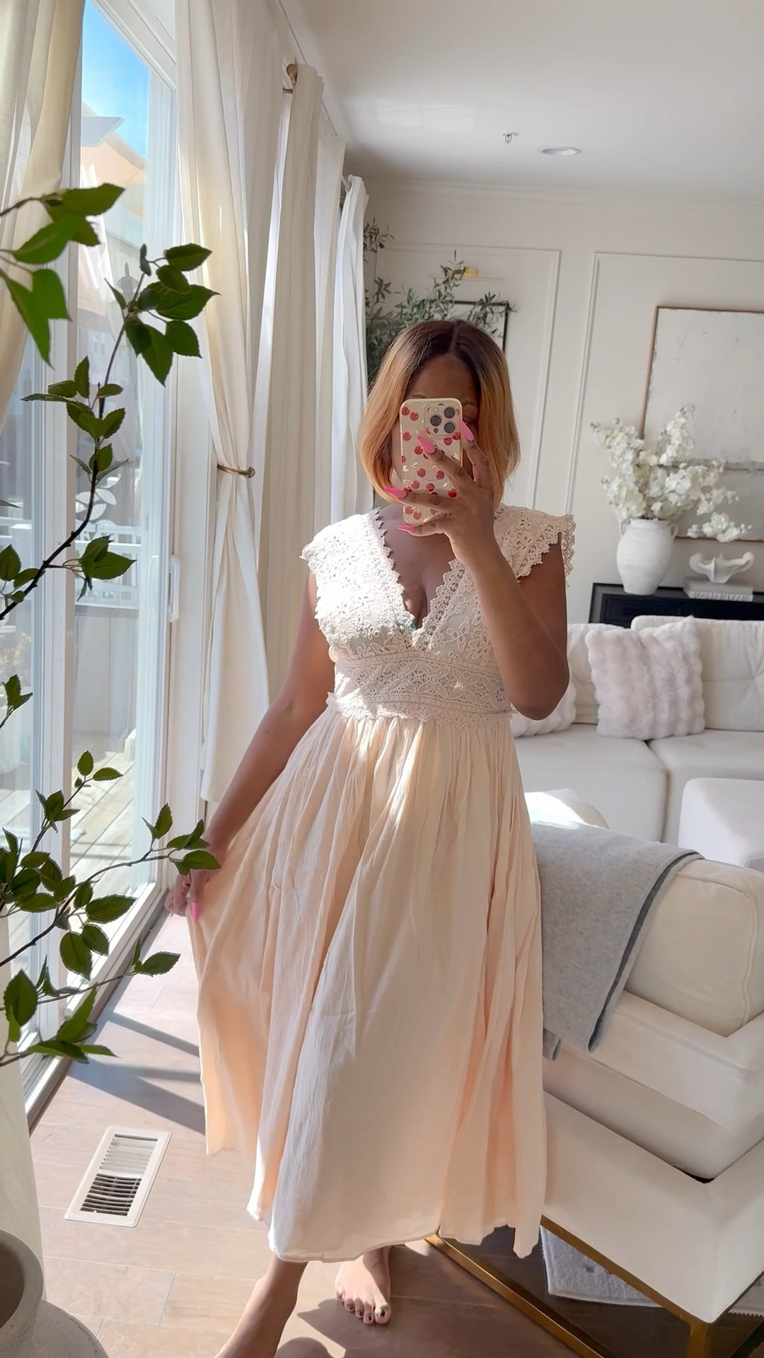 This is so pretty 🤩 I love the crochet lace detail. It will be great for Easter service at church too 

#LTKMidsize #LTKSeasonal