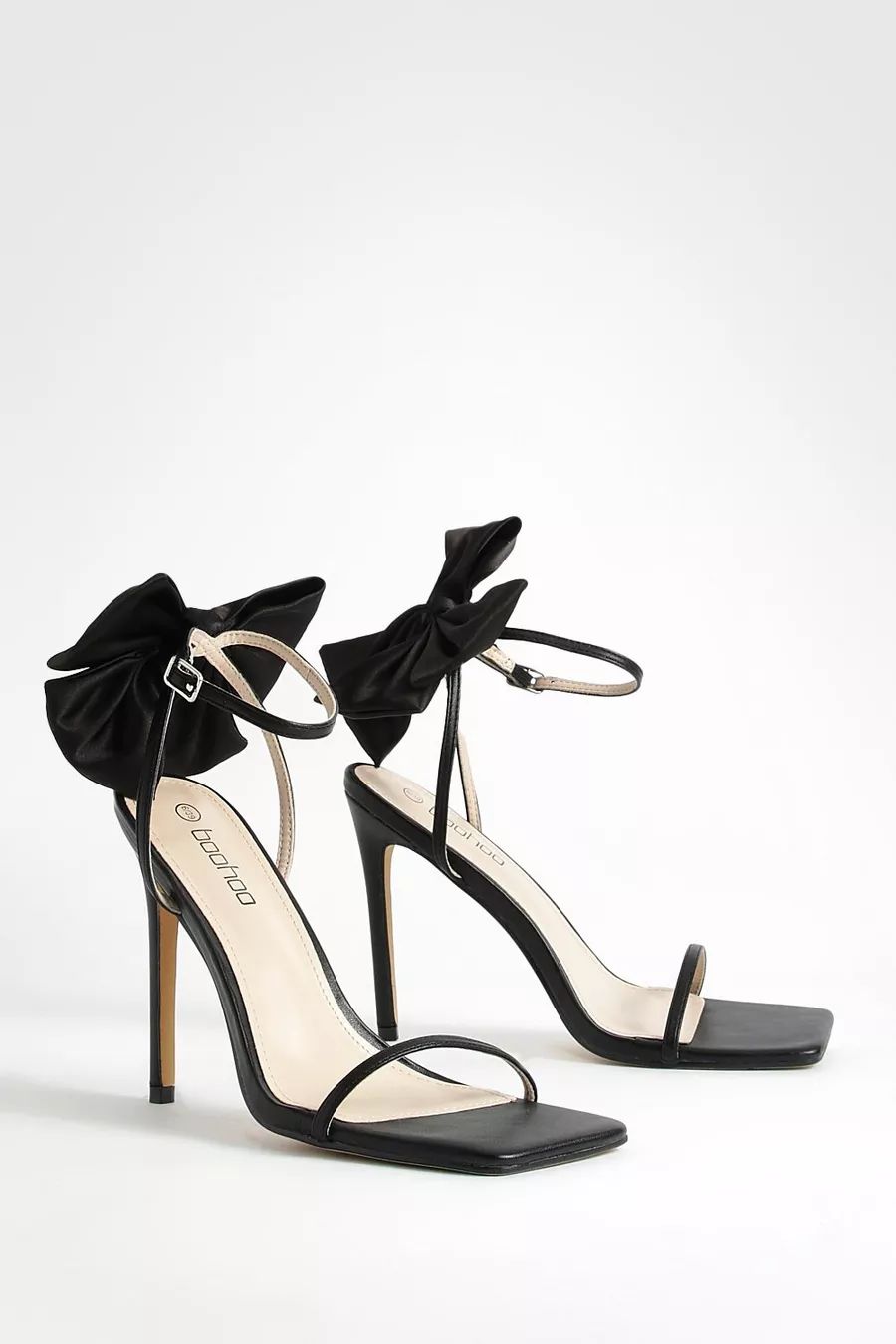 Bow Detail Two Part Stiletto Heels | boohoo (US & Canada)