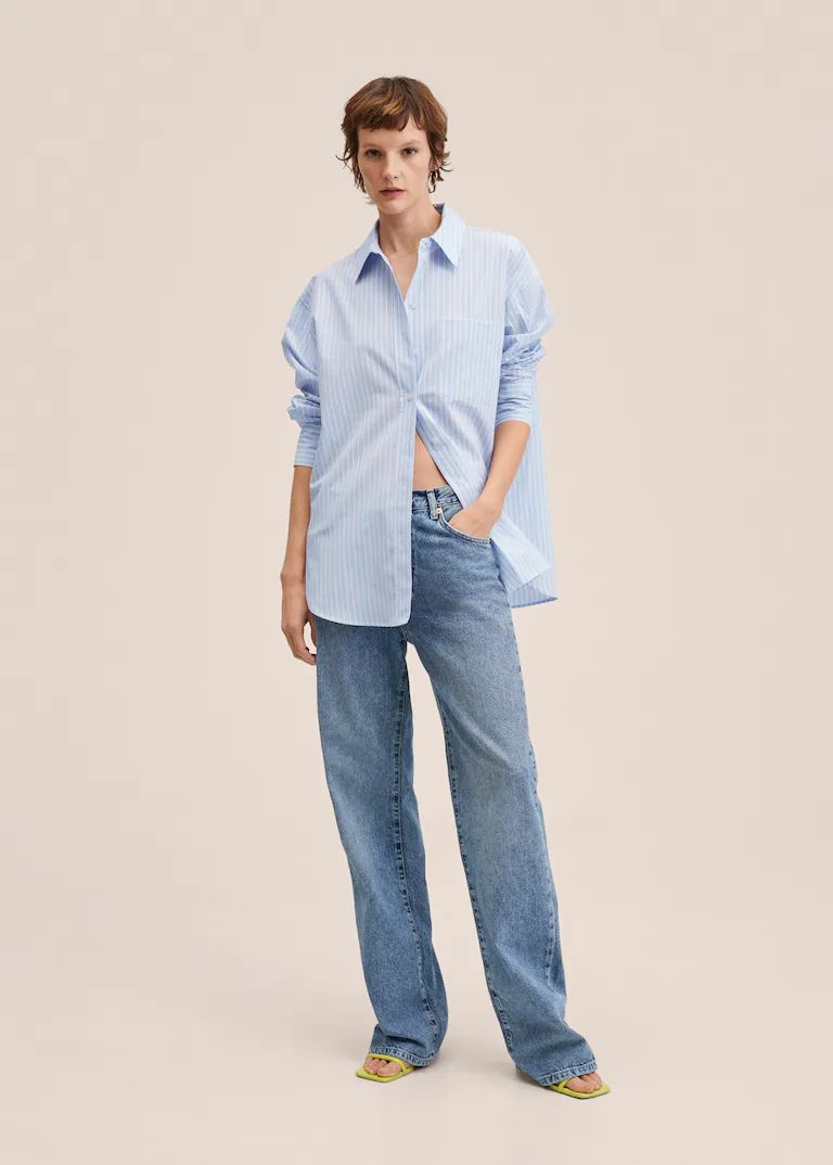 Oversize cotton shirt | MANGO (UK)