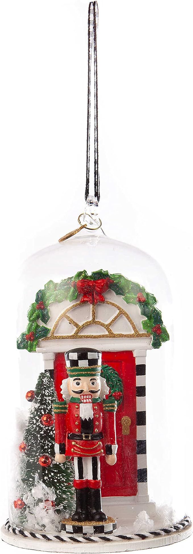 MacKenzie-Childs Happy Holidays Nutcracker Cloche Ornament, Glass Christmas Decoration | Amazon (US)