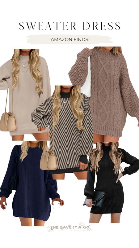 Amazon sweater dress finds! Love these cute sweater dresses for this cold weather!

#LTKworkwear #LTKstyletip #LTKSeasonal