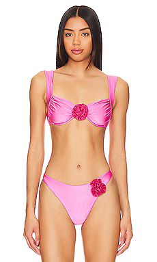 L*SPACE Stella Satin Shine Underwire Top in Pink Quartz from Revolve.com | Revolve Clothing (Global)