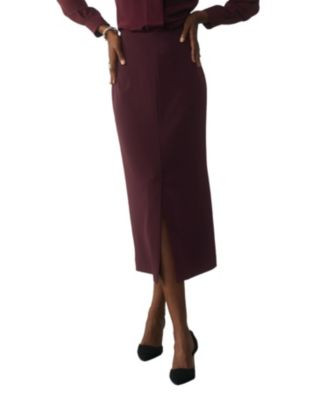 The Fold Women's Oliena High-Waisted Midi Pencil Skirt - Purple | Macy's