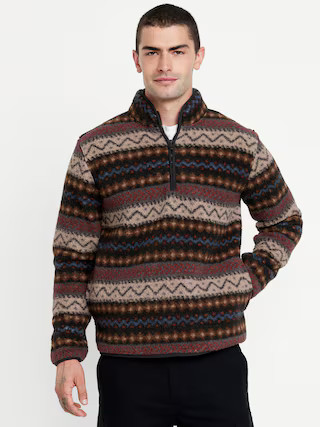 Sherpa Fair Isle Quarter Zip | Old Navy (US)