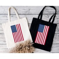 American Flag Tote Bag, Patriotic 4Th Of July Gifts, Summer July, Reusable Bag | Etsy (US)