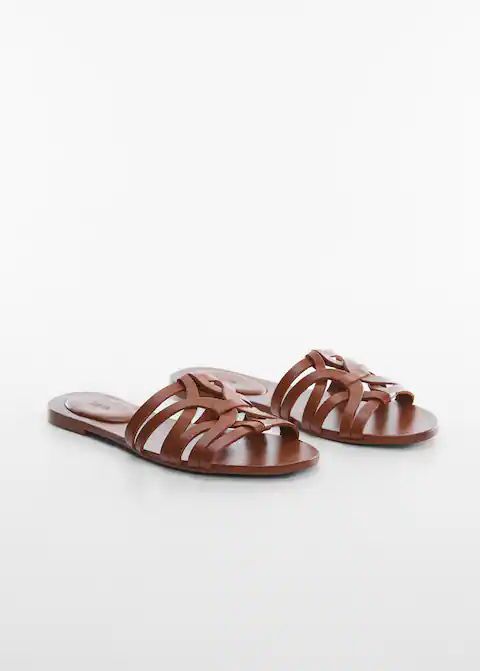 Leather straps sandals -  Women | Mango USA | MANGO (US)