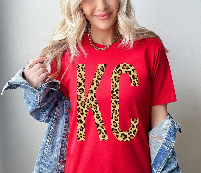 Leopard Kansas City Chiefs Shirt Butter Soft Unisex Tee Shirt KC Fan Football Fan Red Super Bowl ... | Etsy (US)