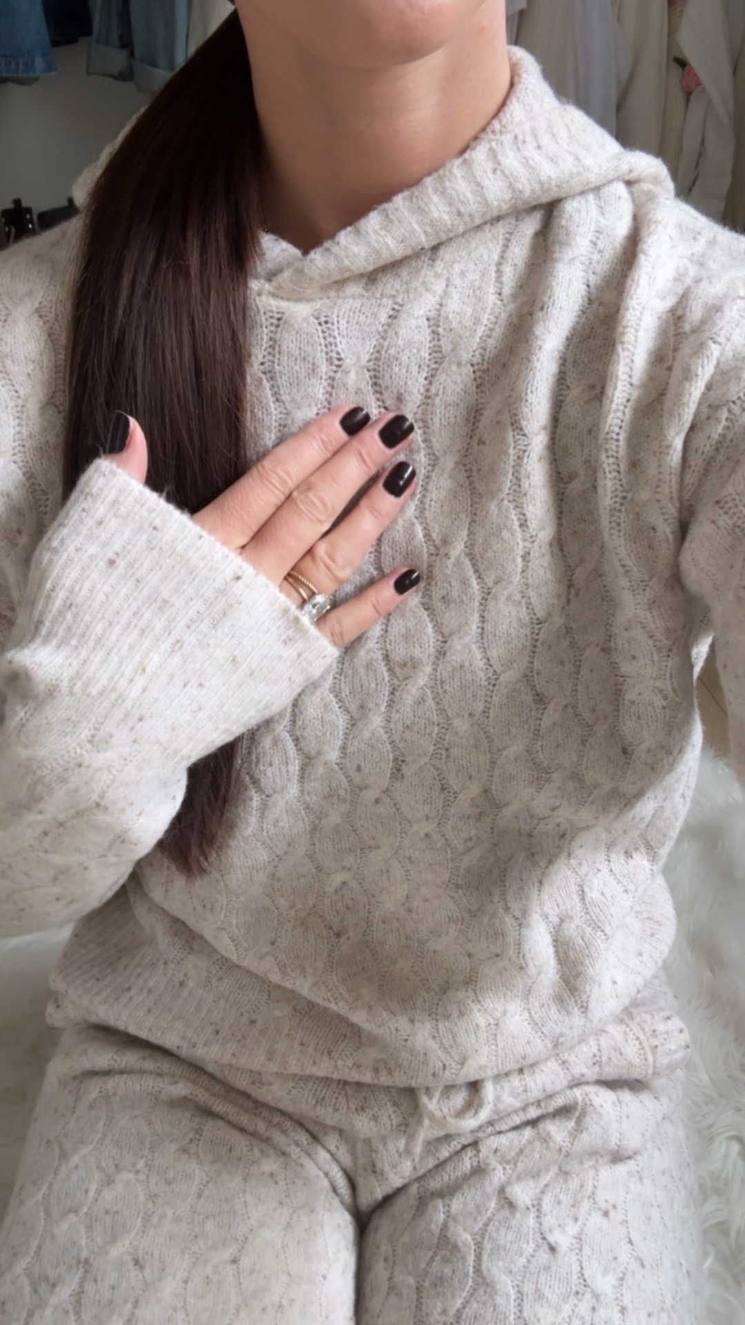 Cable knit set from Target! Hoodie and joggers both $32. Wearing xs

#LTKFindsUnder50 #LTKGiftGuide