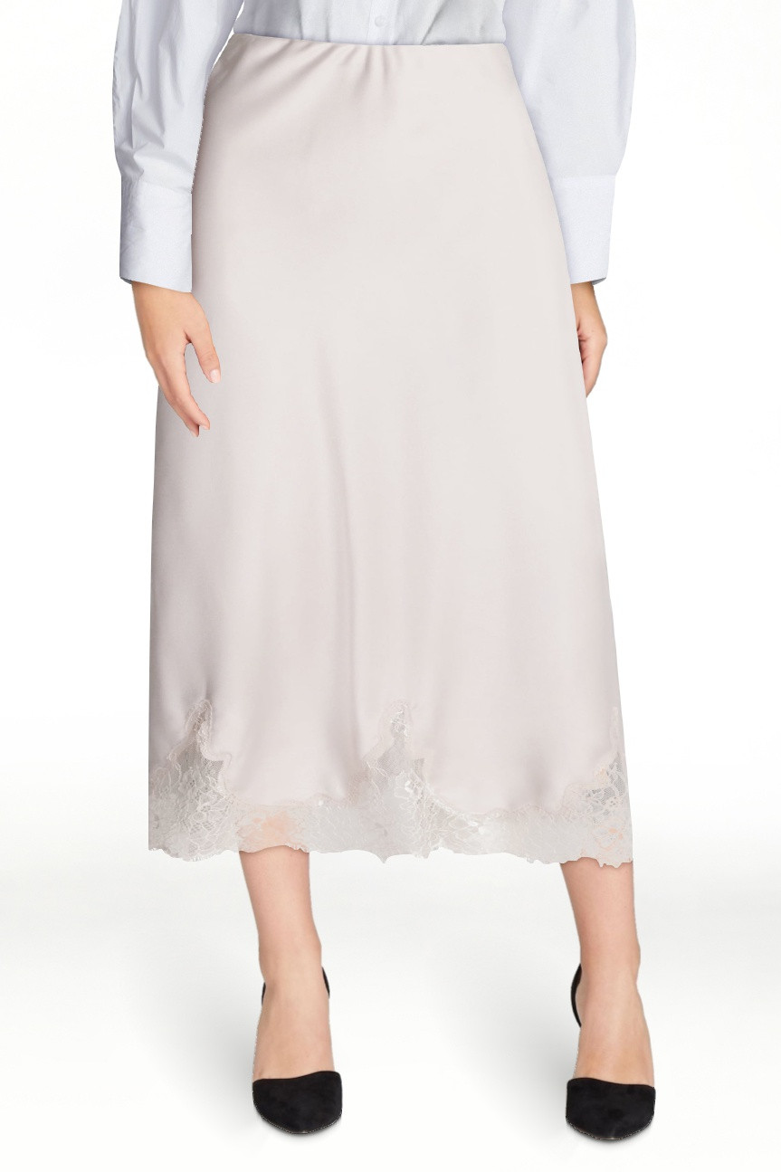 Scoop Women's Midi Slip Skirt with Lace Trim, Sizes XS-XXL | Walmart (US)