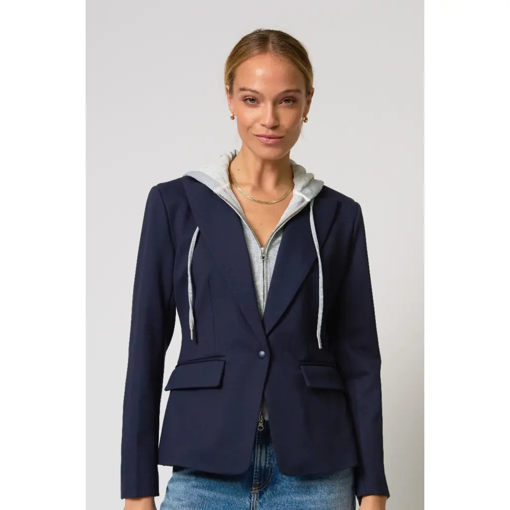 Central Park West Ryder Dickie blazer in Navy/Grey Navy at Nordstrom, Size Medium | Nordstrom