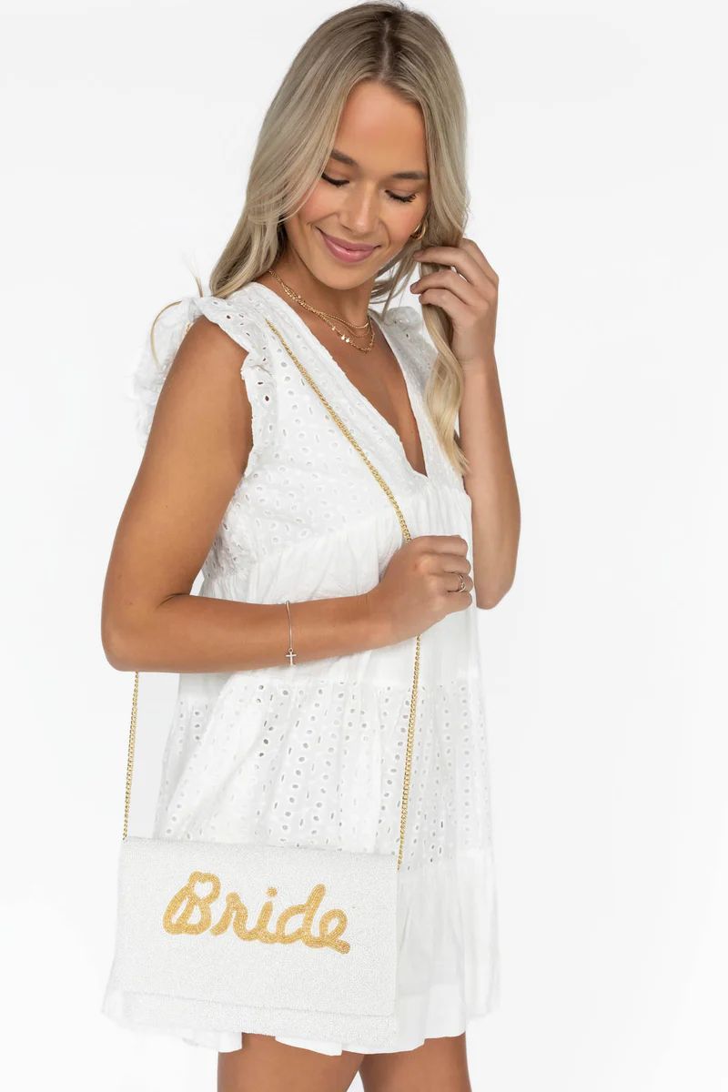 "Bride" Gold Crossbody Bag | Apricot Lane Boutique
