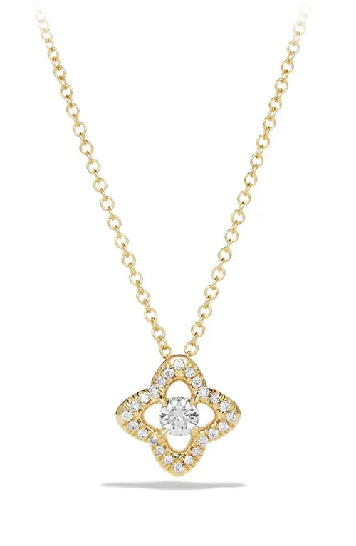David Yurman 'Venetian Quatrefoil' Necklace with Diamonds in Gold in Yellow Gold at Nordstrom, Size  | Nordstrom