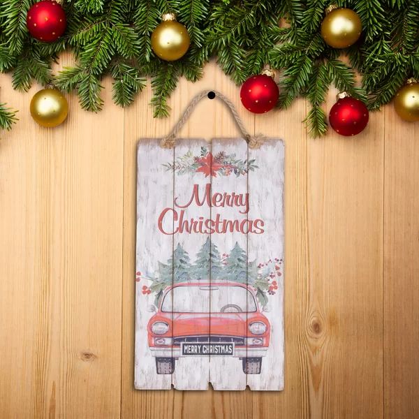 Merry Christmas Vintage Car Wall Decor | Wayfair North America