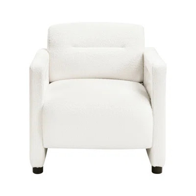 Luxury Plywood Chair In Beige With A Seat And For Elegance Contemporary Boucle Armchair Support Modern Lines | Wayfair North America